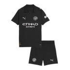 Camiseta de visitante del Manchester City para niño (camiseta y pantalón corto) 2025/26, color negro