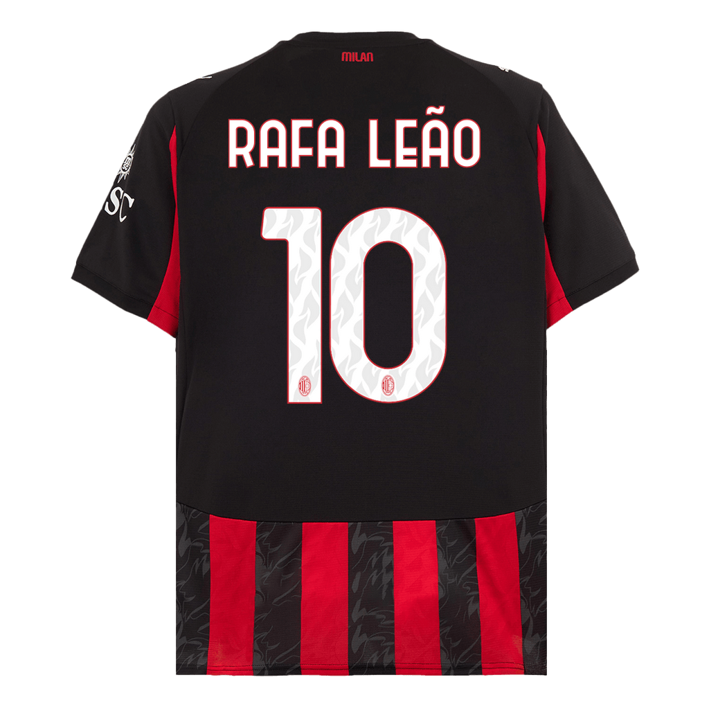 Maillot de football RAFA LEÃO #10 AC Milan Domicile 2025/26 Rouge et Noir
