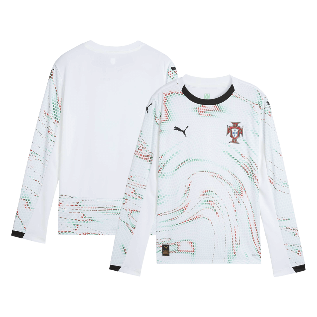Camiseta de fútbol de Portugal de manga larga para visitante 2025, blanca