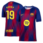 Kits de fútbol ROONY #19 Barcelona Home Soccer Jersey 2025/26 Rojo y Azul