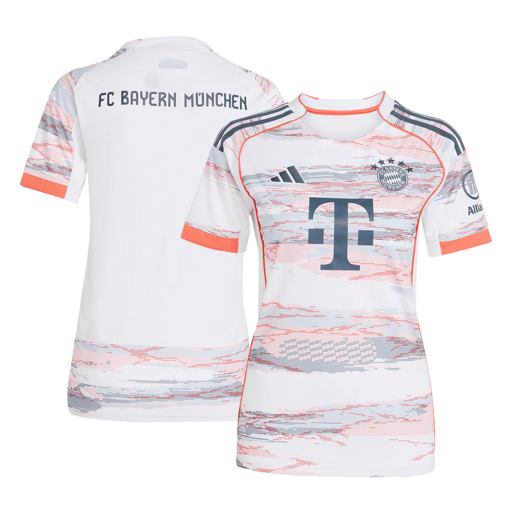 Camiseta de fútbol visitante del Bayern Múnich 2025/26 para mujer, color blanco