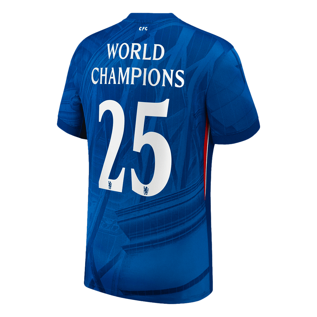 Soccer Kits WORLD CHAMPIONS #25 Chelsea Home Soccer Jersey 2025/26 Blue - with chest badge