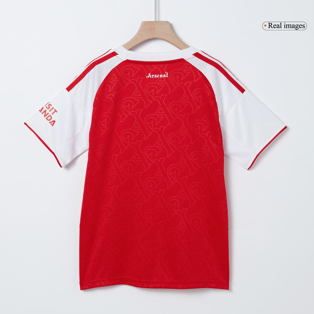 Kit de fútbol para niños: camiseta de local del Arsenal (camiseta, pantalones cortos y calcetines) 2025/26, color rojo