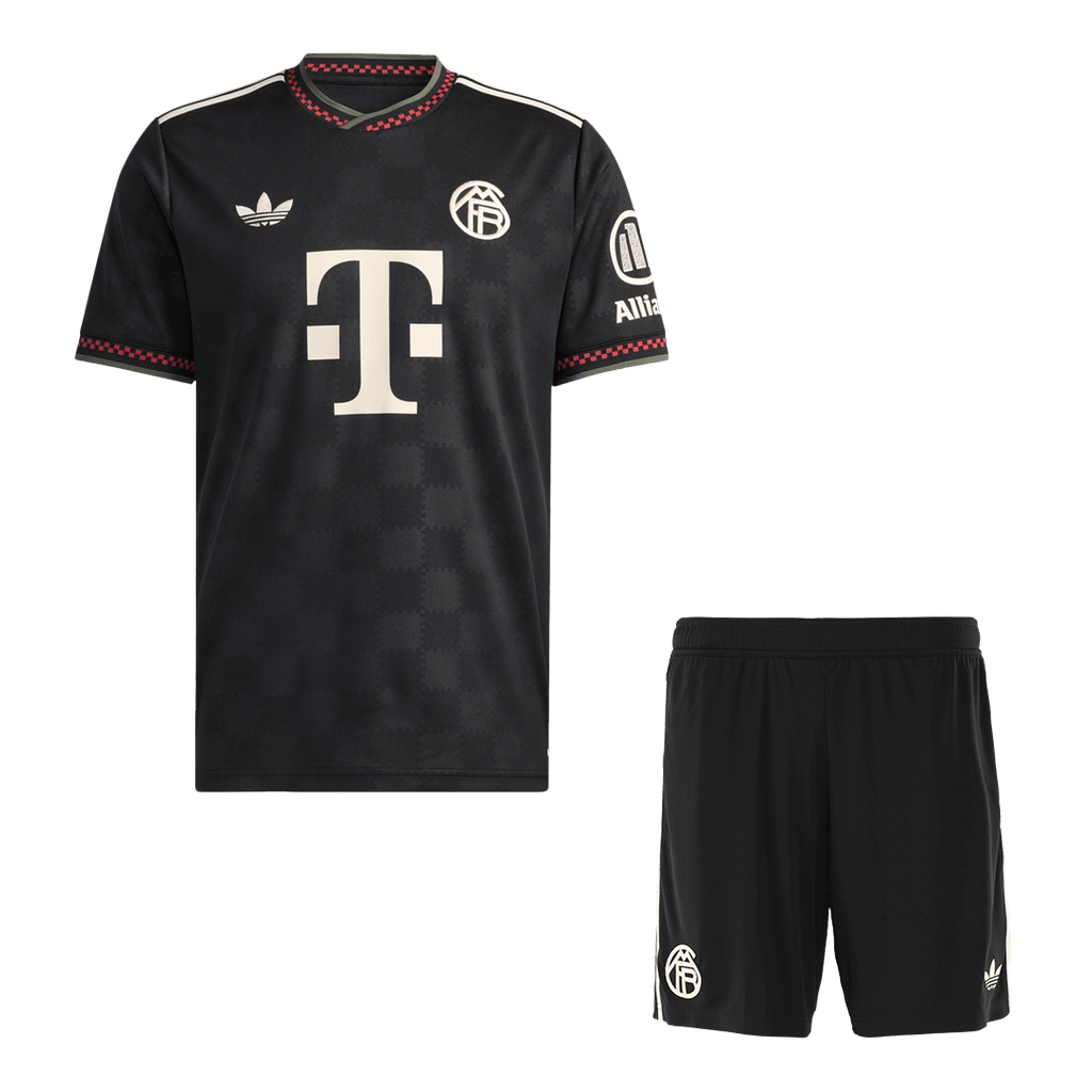 Soccer Kits Bayern Munich Third Away Soccer Jersey Kit(Jersey+Shorts) 2025/26 Black