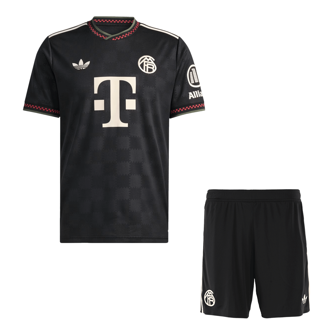 Soccer Kits Bayern Munich Third Away Soccer Jersey Kit(Jersey+Shorts) 2025/26 Black