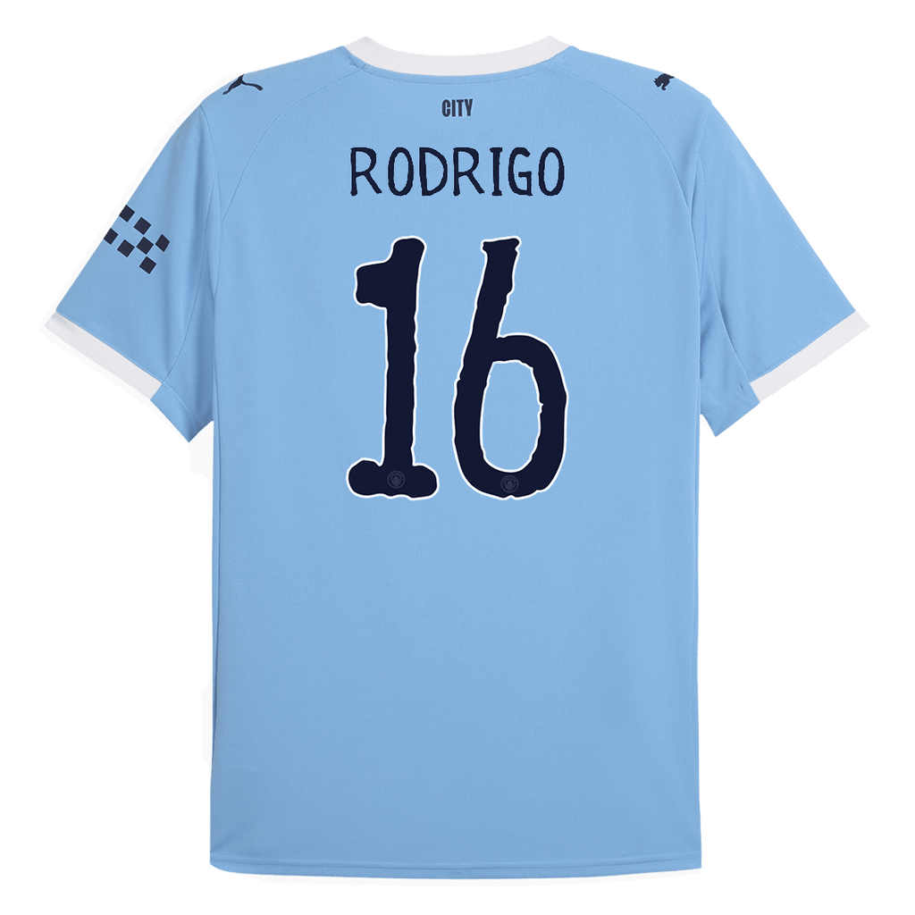 Camiseta de fútbol local RODRIGO #16 del Manchester City 2025/26 Azul - Copa Mundial de Clubes