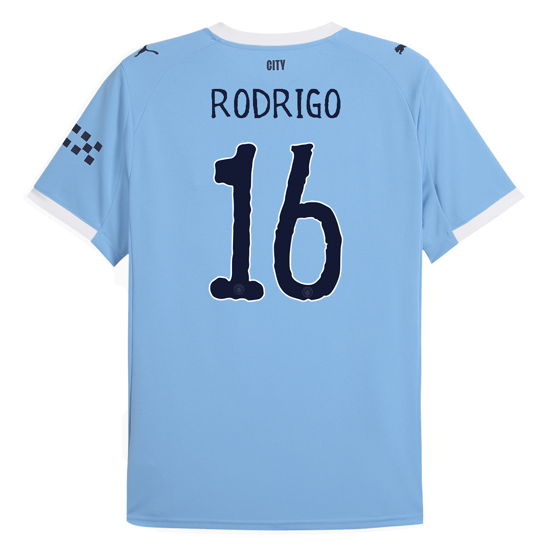 Camiseta de fútbol local RODRIGO #16 del Manchester City 2025/26 Azul - Copa Mundial de Clubes