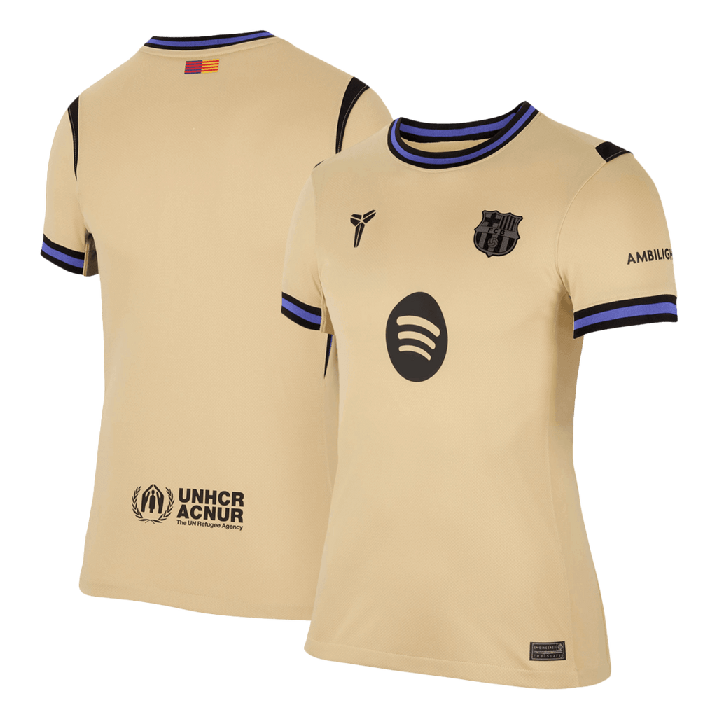 Camiseta de fútbol visitante del Barcelona 25/26 para mujer, amarilla