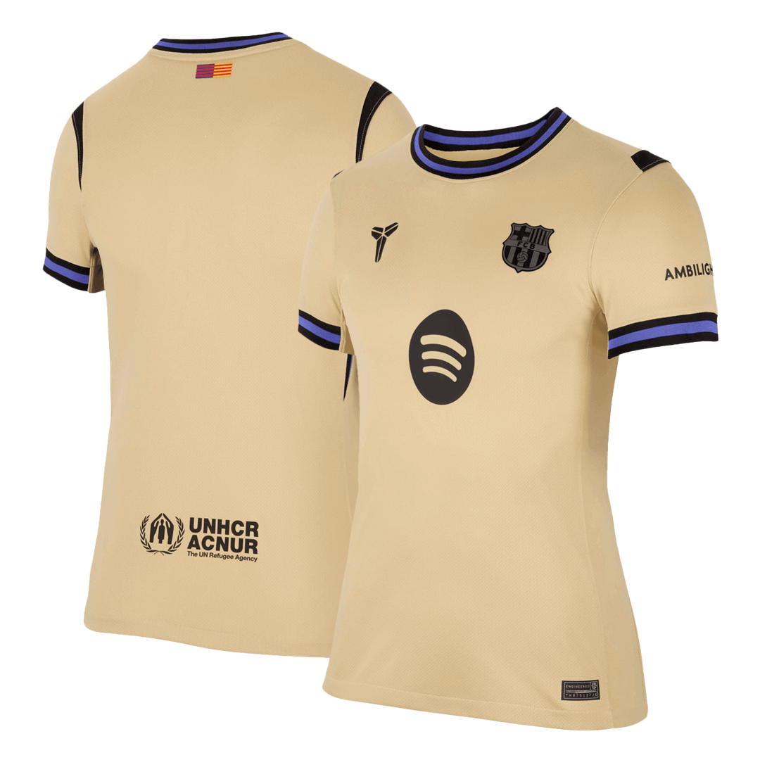 Camiseta de fútbol visitante del Barcelona 25/26 para mujer, amarilla