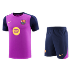 Soccer Kits Barcelona Pre-Match Training Soccer Jersey Kit(Jersey+Shorts) 2025/26 Purple