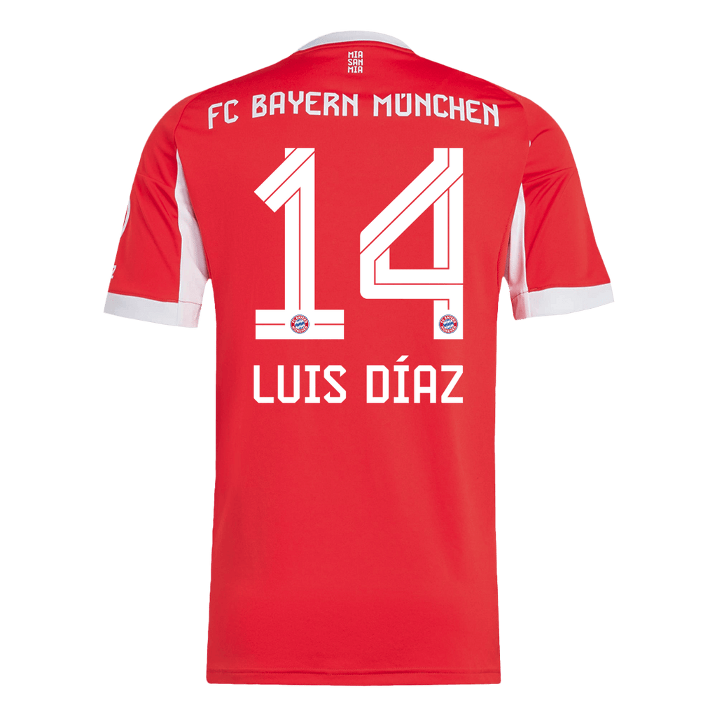 Maillot de football Luis Diaz #14 Bayern Munich Domicile 2025/26 Rouge