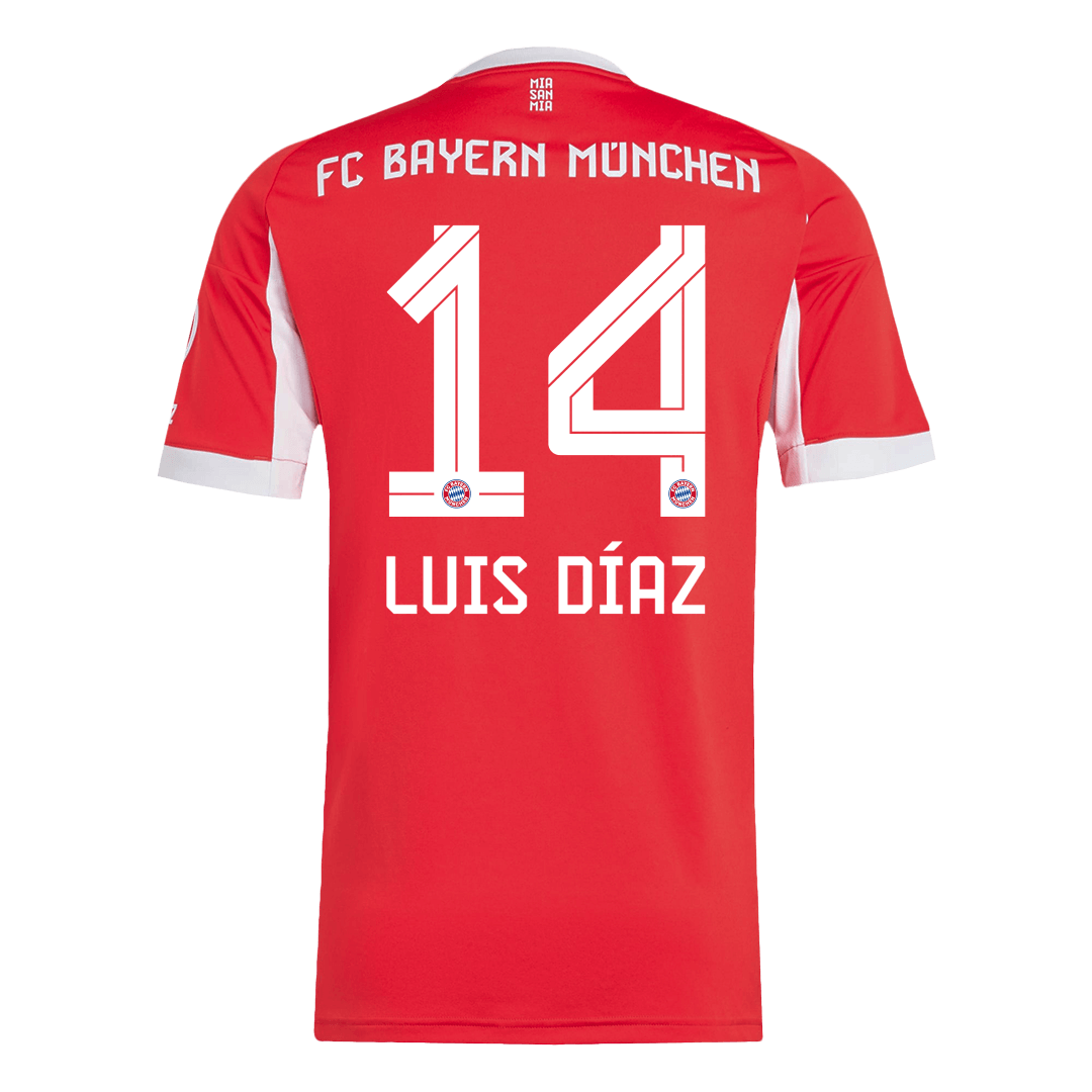 Maillot de football Luis Diaz #14 Bayern Munich Domicile 2025/26 Rouge