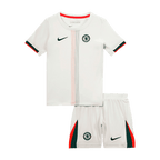 Camiseta de visitante del Chelsea para niño (camiseta y pantalones cortos) 2025/26, color blanco