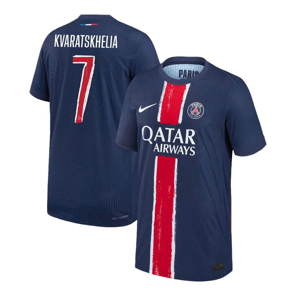 Soccer Kits Authentic KVARATSKHELIA #7 PSG Home Soccer Jersey 2024/25 Navy - UCL