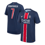 Soccer Kits Authentic KVARATSKHELIA #7 PSG Home Soccer Jersey 2024/25 Navy - UCL