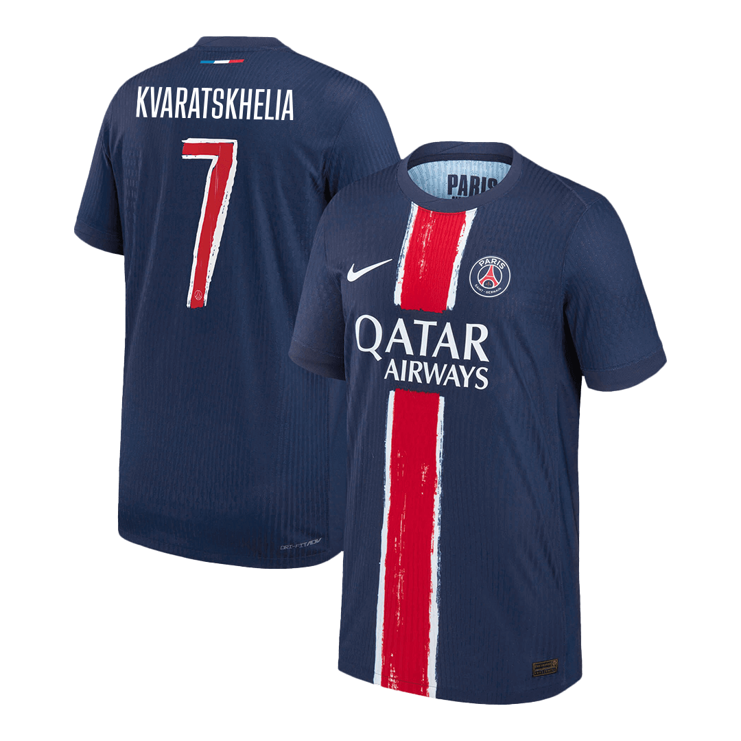 Soccer Kits Authentic KVARATSKHELIA #7 PSG Home Soccer Jersey 2024/25 Navy - UCL