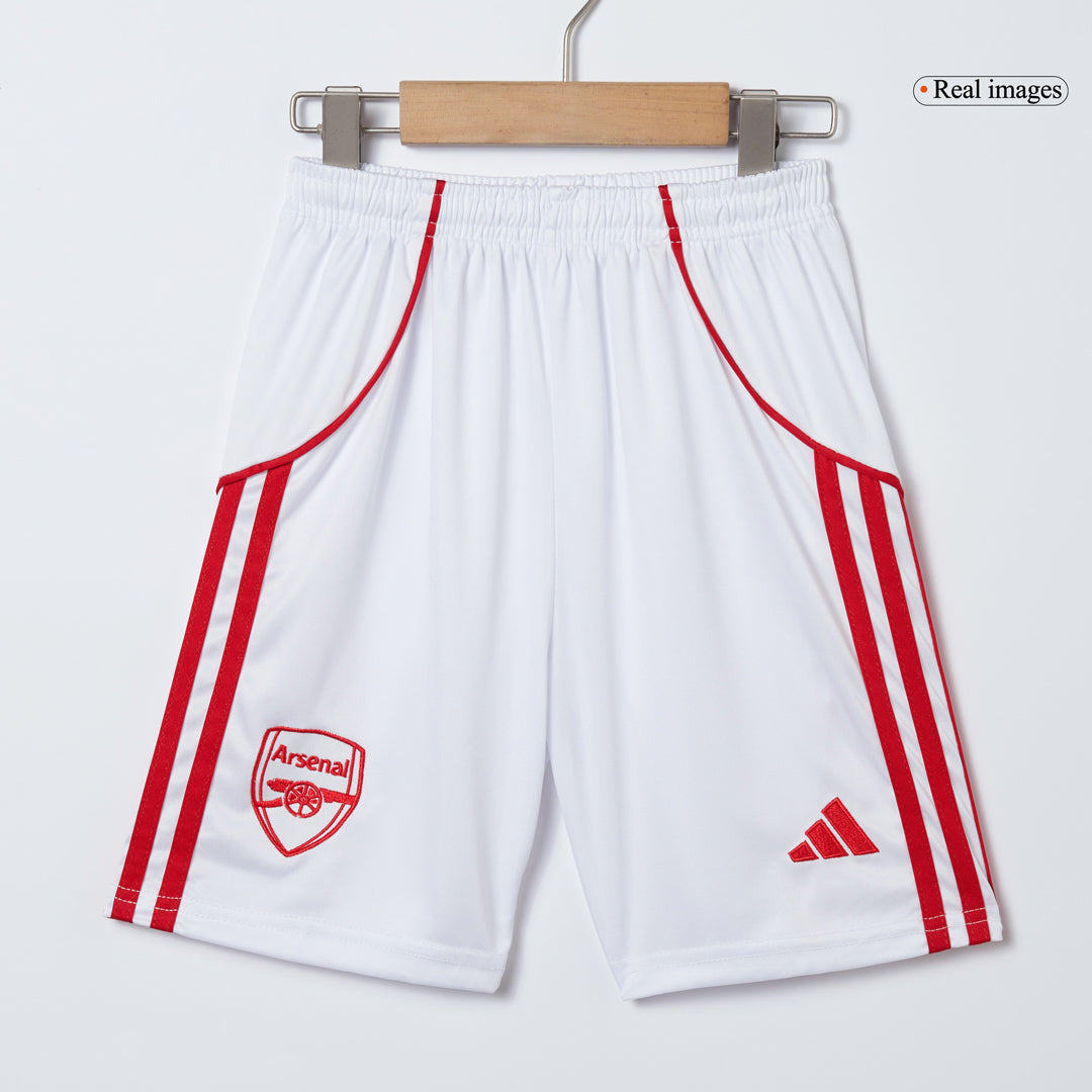 Kit de fútbol para niños: camiseta de local del Arsenal (camiseta, pantalones cortos y calcetines) 2025/26, color rojo