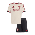 Camiseta de fútbol visitante del Liverpool para niños (camiseta y pantalones cortos) 25/26 blanco