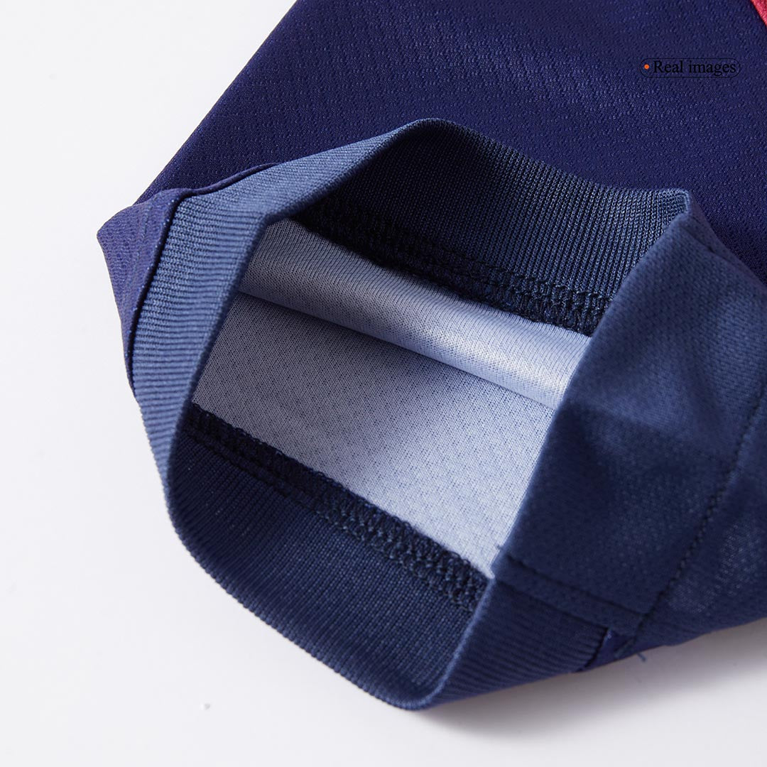 Maillot de football domicile Barcelone X Coldplay pour enfant (maillot + short) 2024/25 rouge et bleu