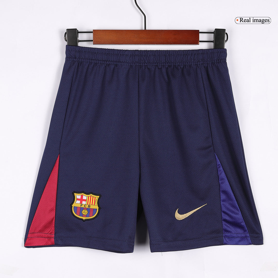 Maillot de football domicile Barcelone enfant (maillot + short) 2024/25 avec logo Spotify sans texte