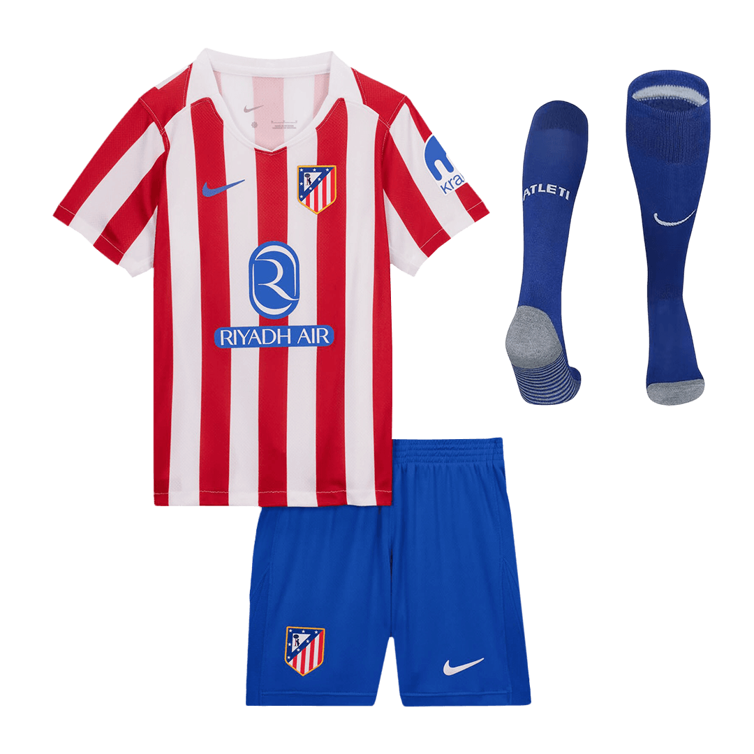 Maillot de football domicile Atlético Madrid pour enfant (maillot, short, chaussettes) 2025/26