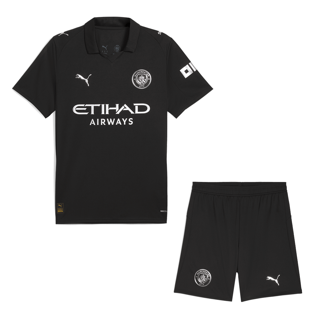 Maillot extérieur Manchester City 2025/26 (maillot + short) Noir