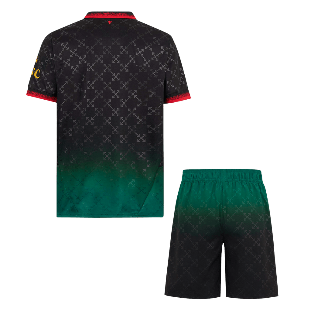 Soccer Kits AC Milan Fourth Away Soccer Jersey Kit(Jersey+Shorts) 2024/25 Green&Black