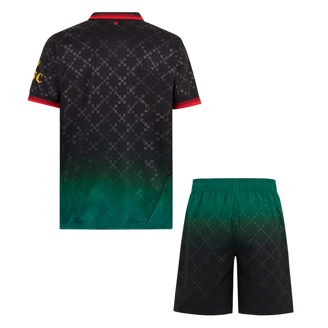 Soccer Kits AC Milan Fourth Away Soccer Jersey Kit(Jersey+Shorts) 2024/25 Green&Black