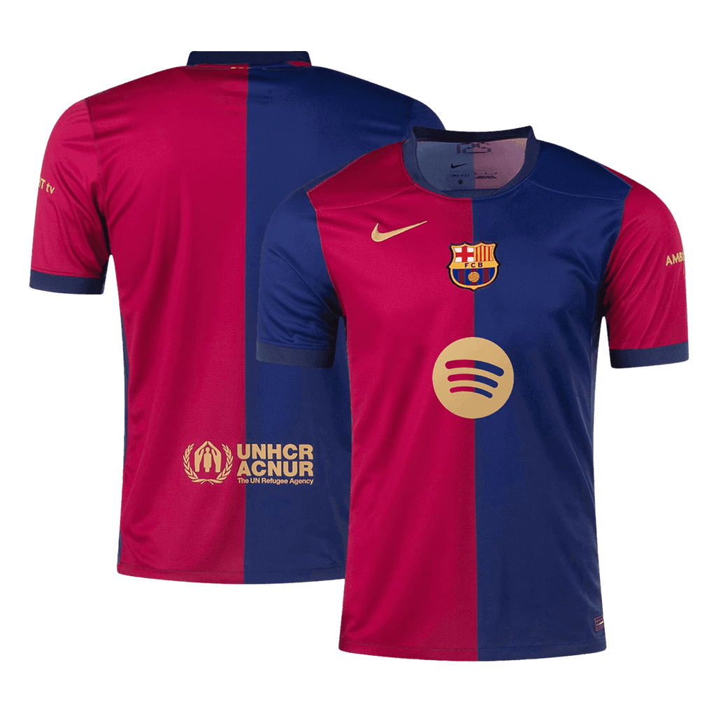 Soccer Kits Barcelona Home Soccer Jersey 2024/25 - Spotify Logo Without Text