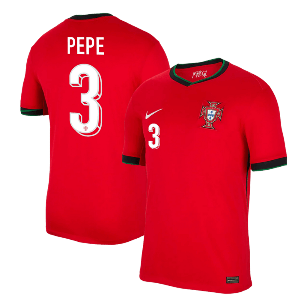 Kits de fútbol PEPE #3 Portugal Camiseta de fútbol local Eurocopa 2024