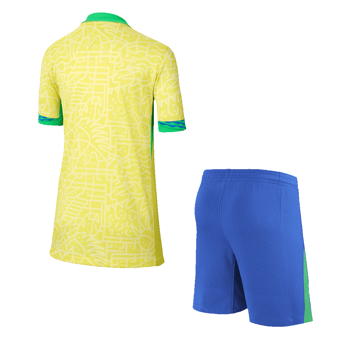 Kits de fútbol: Camiseta de fútbol local de Brasil para niños (camiseta y pantalones cortos) Copa América 2024