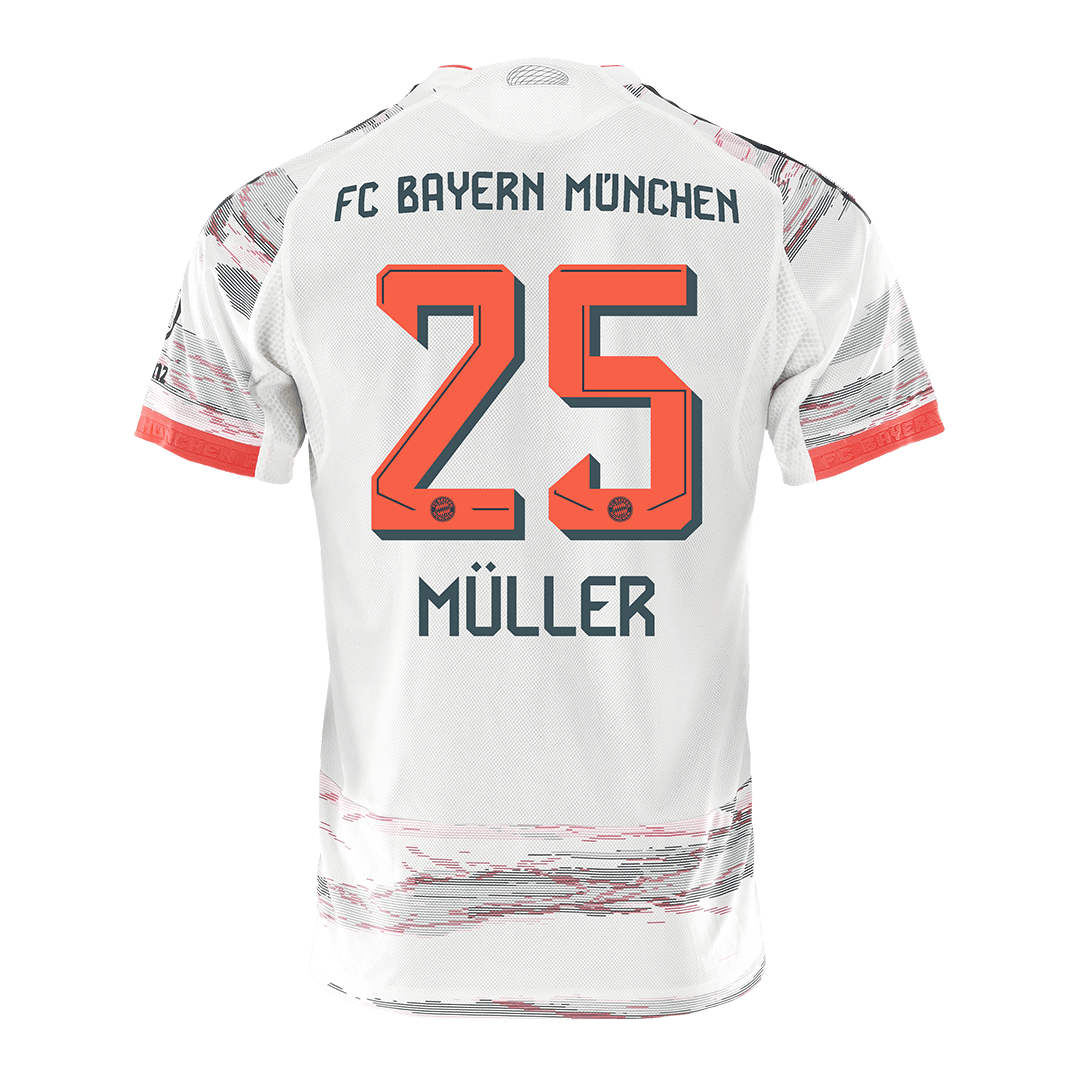 Soccer Kits Authentic  MÜLLER  #25 Bayern Munich Away Soccer Jersey 2025/26 White