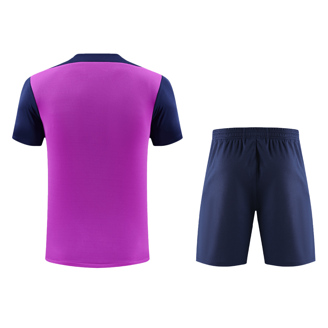 Soccer Kits Barcelona Pre-Match Training Soccer Jersey Kit(Jersey+Shorts) 2025/26 Purple
