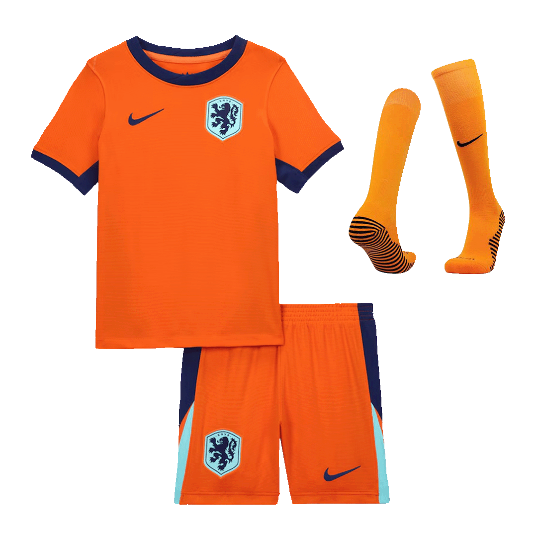 Maillot de football domicile Pays-Bas pour enfant (maillot, short, chaussettes) Euro 2024