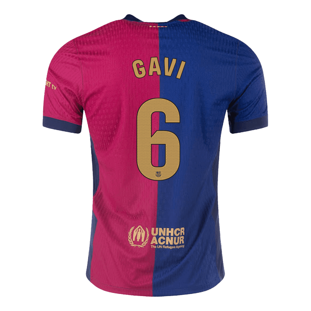 Soccer Kits Authentic  GAVI #6 Barcelona Home Football Shirt 2024/25- - old sponsor