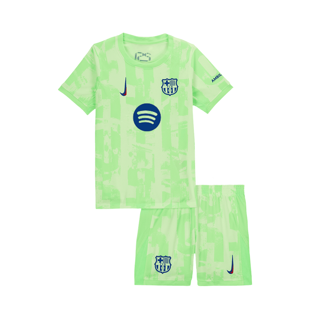 Maillot de football extérieur Barcelone 3e enfant (maillot et short) 2024/25 - UCL (logo Spotify sans texte)