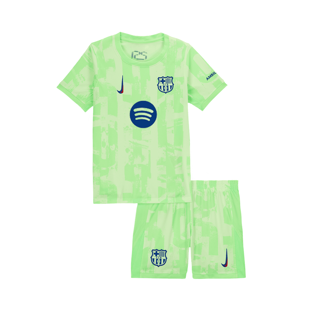 Maillot de football extérieur Barcelone 3e enfant (maillot et short) 2024/25 - UCL (logo Spotify sans texte)