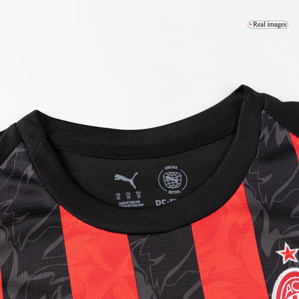 Maillot de football domicile AC Milan pour enfant (maillot, short, chaussettes) 2025/26 rouge et noir