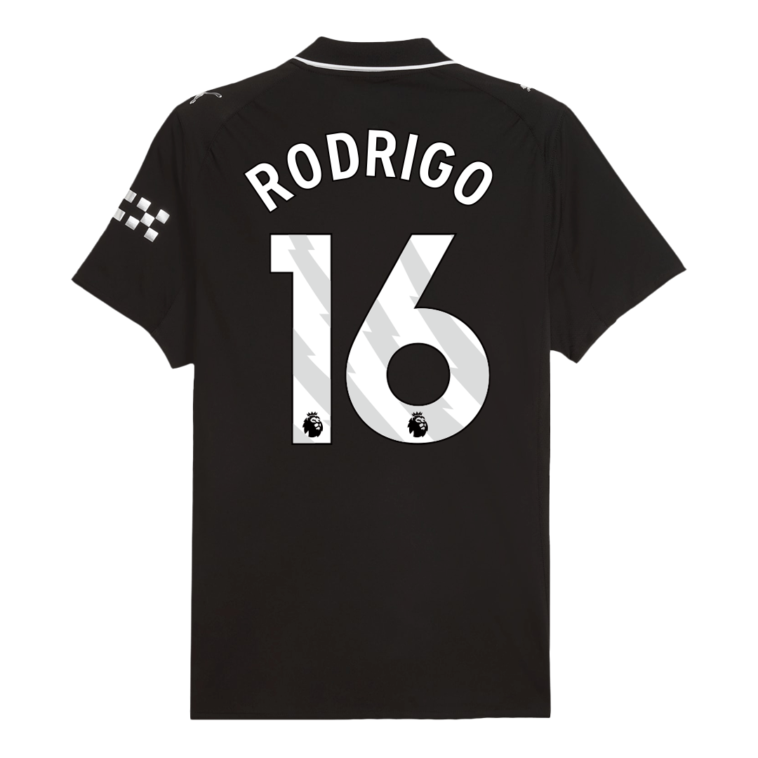 Soccer Kits Authentic RODRIGO #16 Manchester City Away Soccer Jersey 2025/26 Black