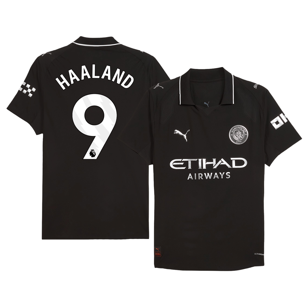 Soccer Kits Authentic HAALAND #9 Manchester City Away Soccer Jersey 2025/26 Black
