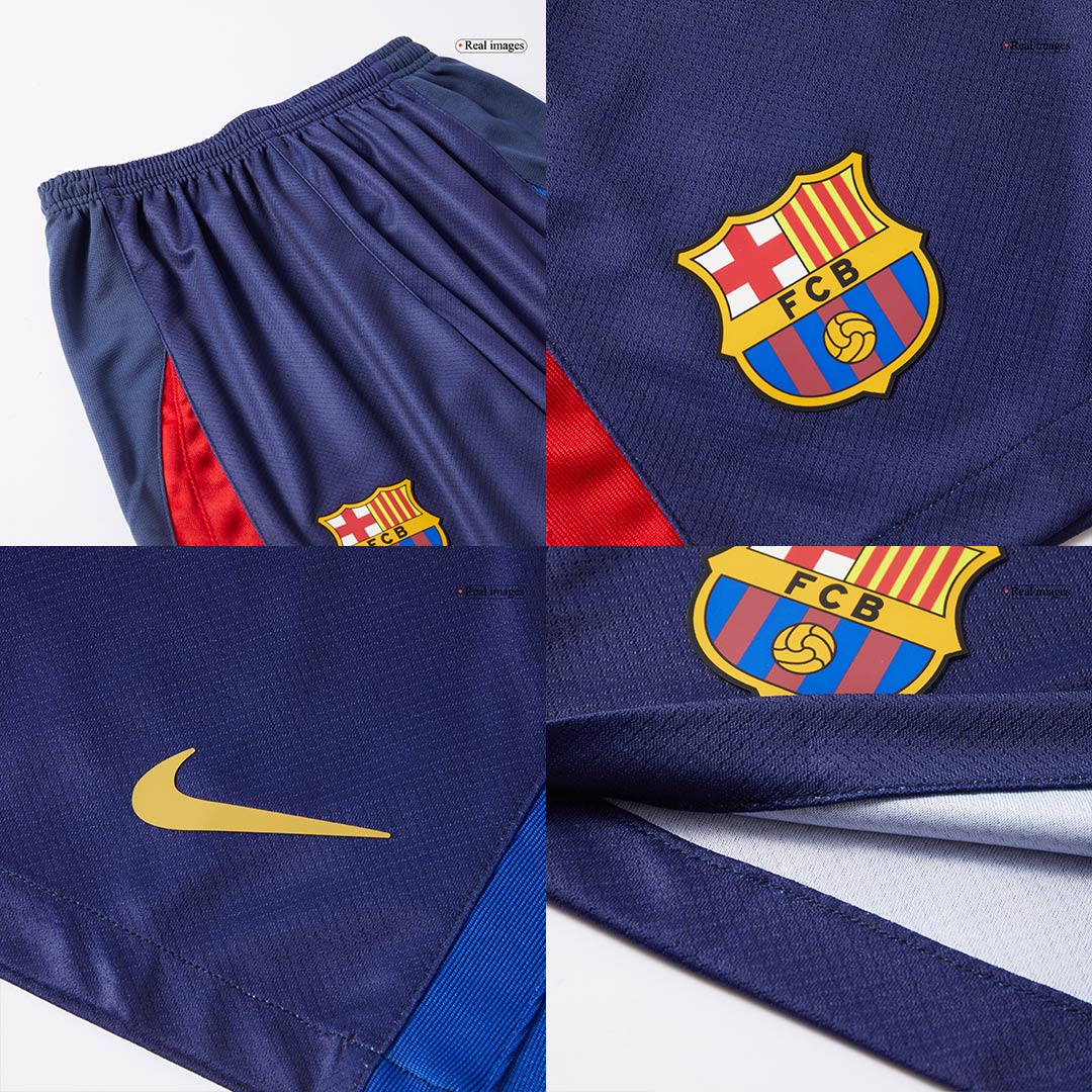 Maillot de football domicile Barcelone X Coldplay pour enfant (maillot + short) 2024/25 rouge et bleu