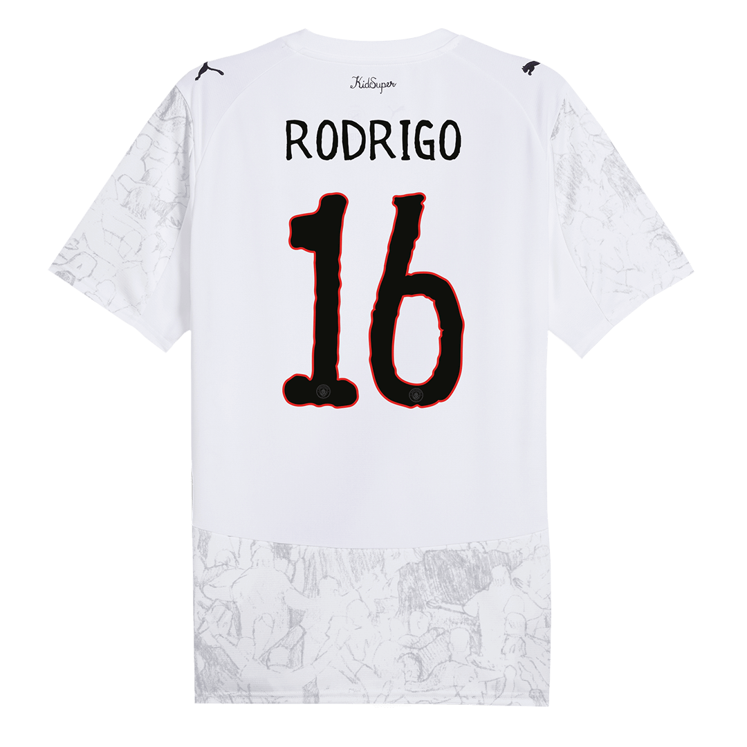 Camiseta de fútbol RODRIGO #16 Manchester City KidSuper 2025/26 Blanca - Copa Mundial de Clubes