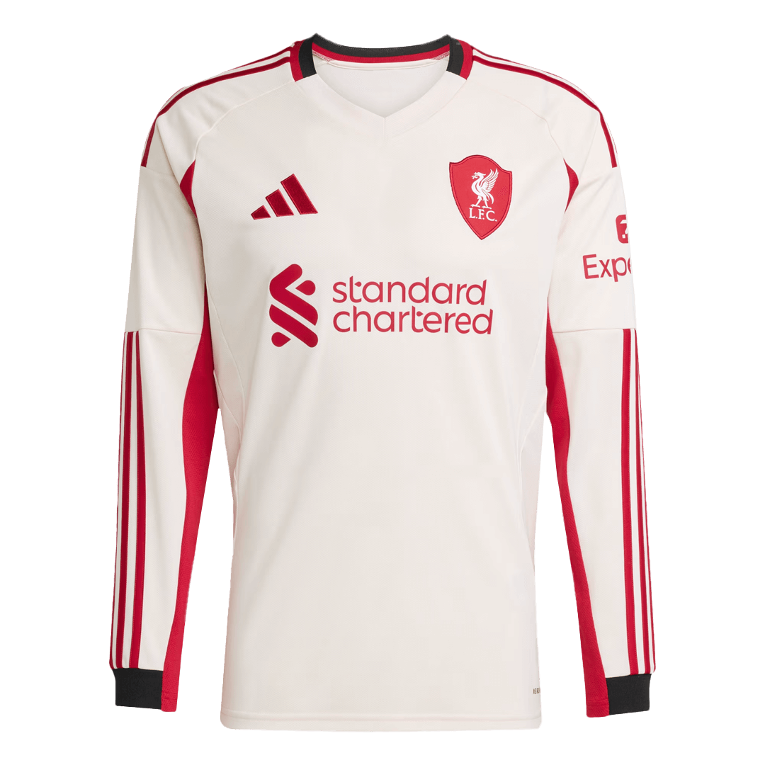 Soccer Kits 25/26 Livepool Away Long Sleeve Jesey White