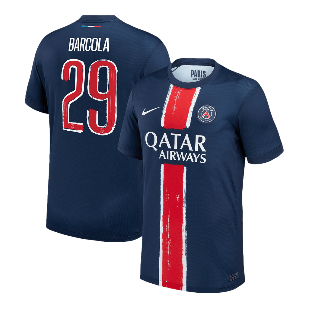 Soccer Kits BARCOLA #29 PSG Home Soccer Jersey 2024/25 Navy - UCL