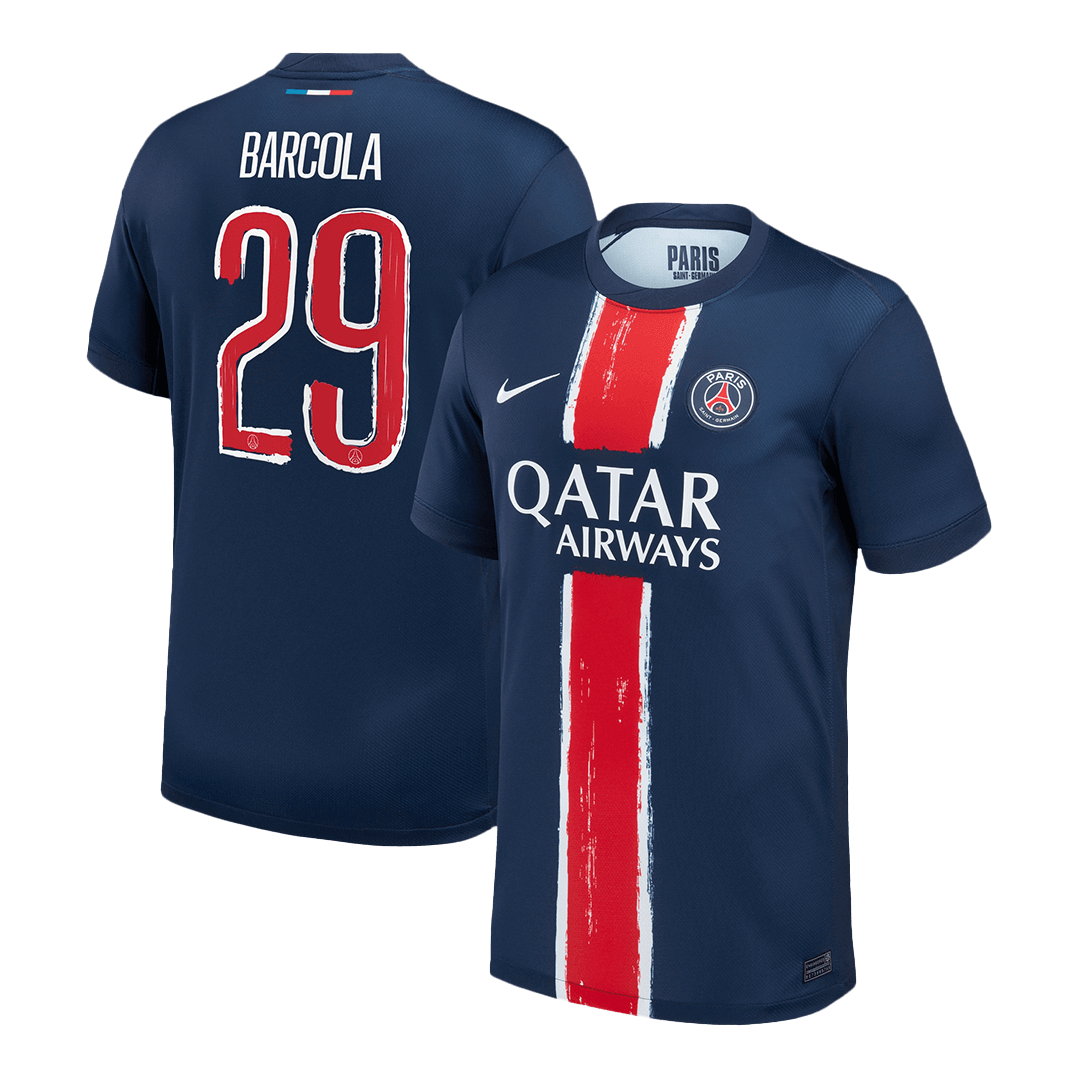 Soccer Kits BARCOLA #29 PSG Home Soccer Jersey 2024/25 Navy - UCL