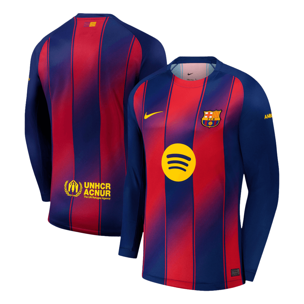 Soccer Kits 25/26 Barcelona Home Long Sleeve Soccer Jersey Red&Blue
