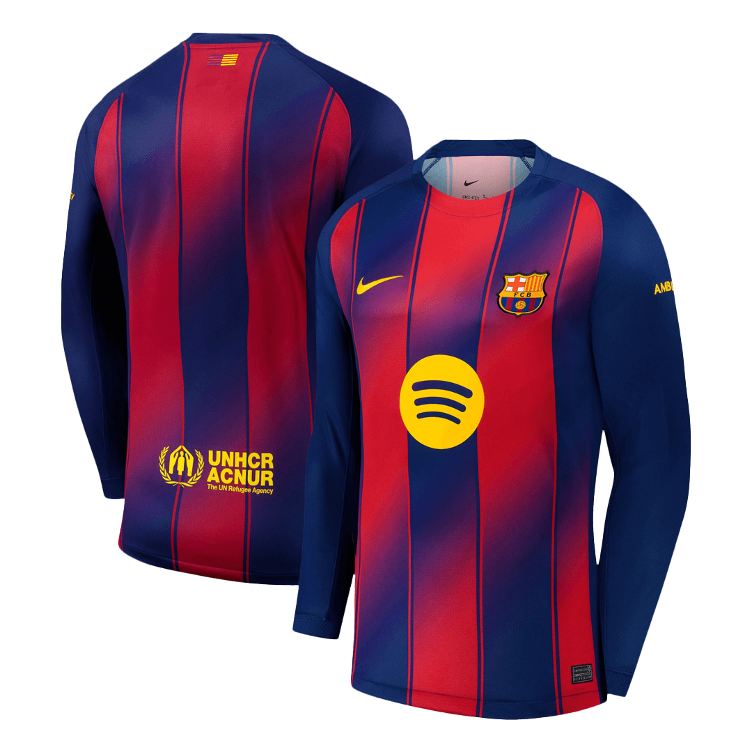 Soccer Kits 25/26 Barcelona Home Long Sleeve Soccer Jersey Red&Blue