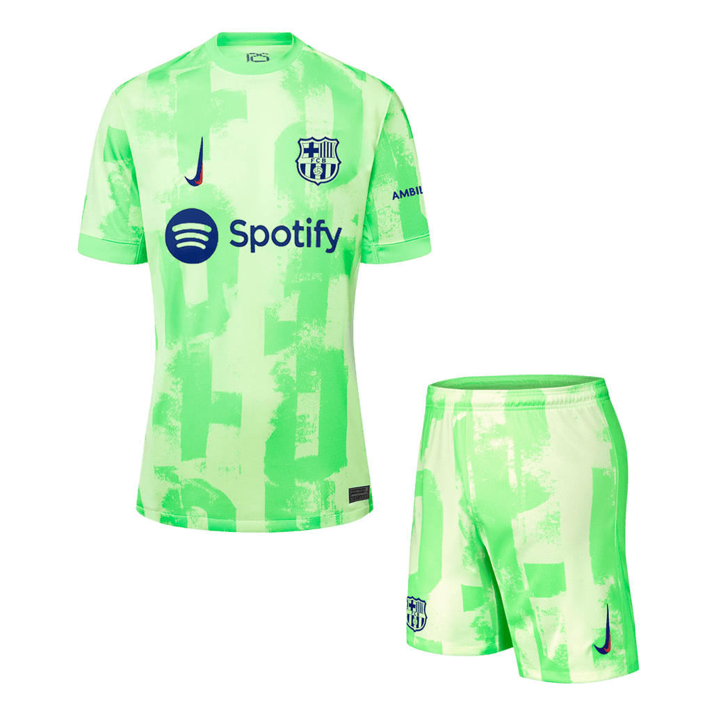 Soccer Kits Barcelona Third Away Soccer Jersey Kit(Jersey+Shorts) 2024/25 - UCL