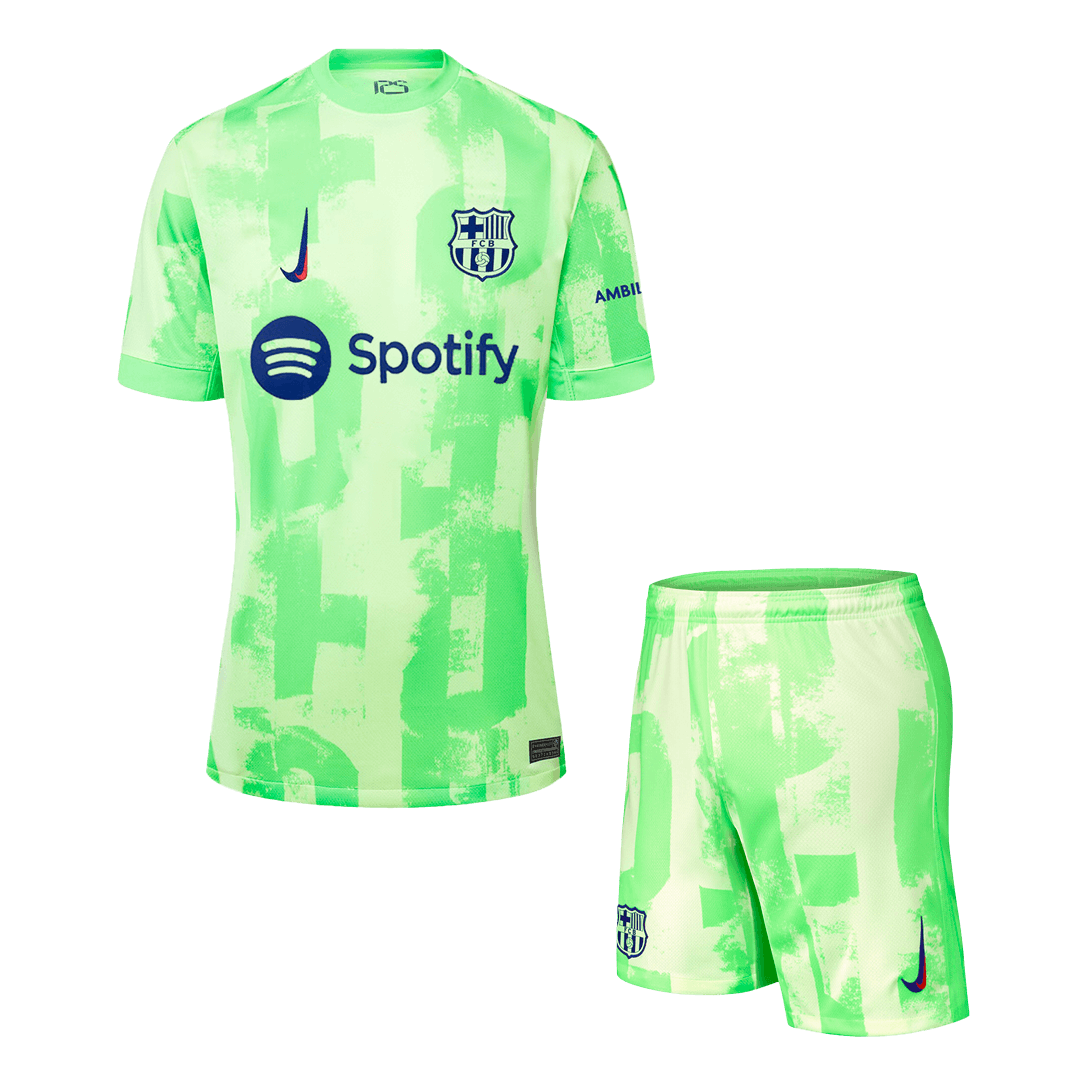 Soccer Kits Barcelona Third Away Soccer Jersey Kit(Jersey+Shorts) 2024/25 - UCL