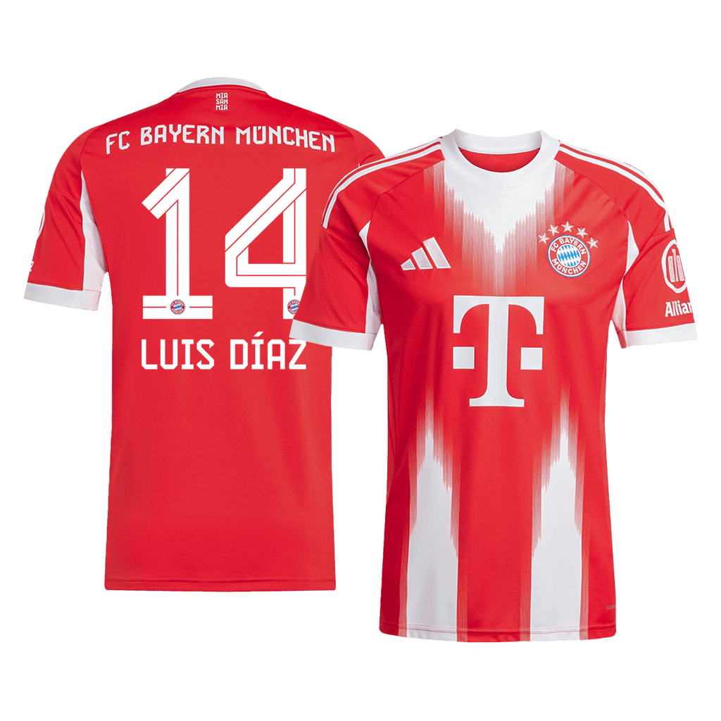 Maillot de football Luis Diaz #14 Bayern Munich Domicile 2025/26 Rouge